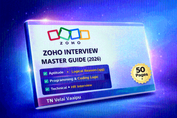 thumbnail Crack Zoho Interview 2026 | Aptitude, Coding & HR (with Answers)